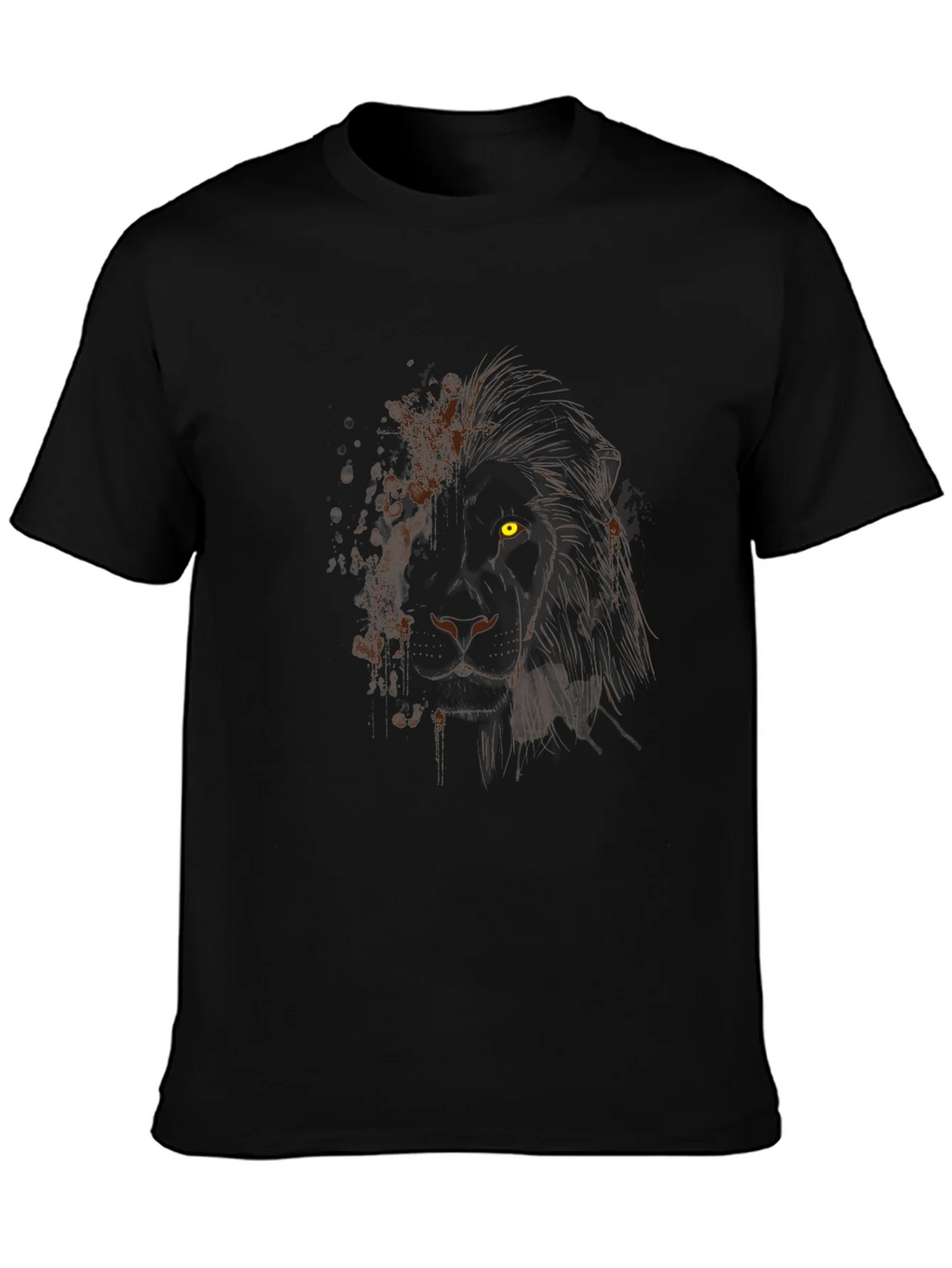 Lion Graphic Black T-Shirt - Mens Modern Tee