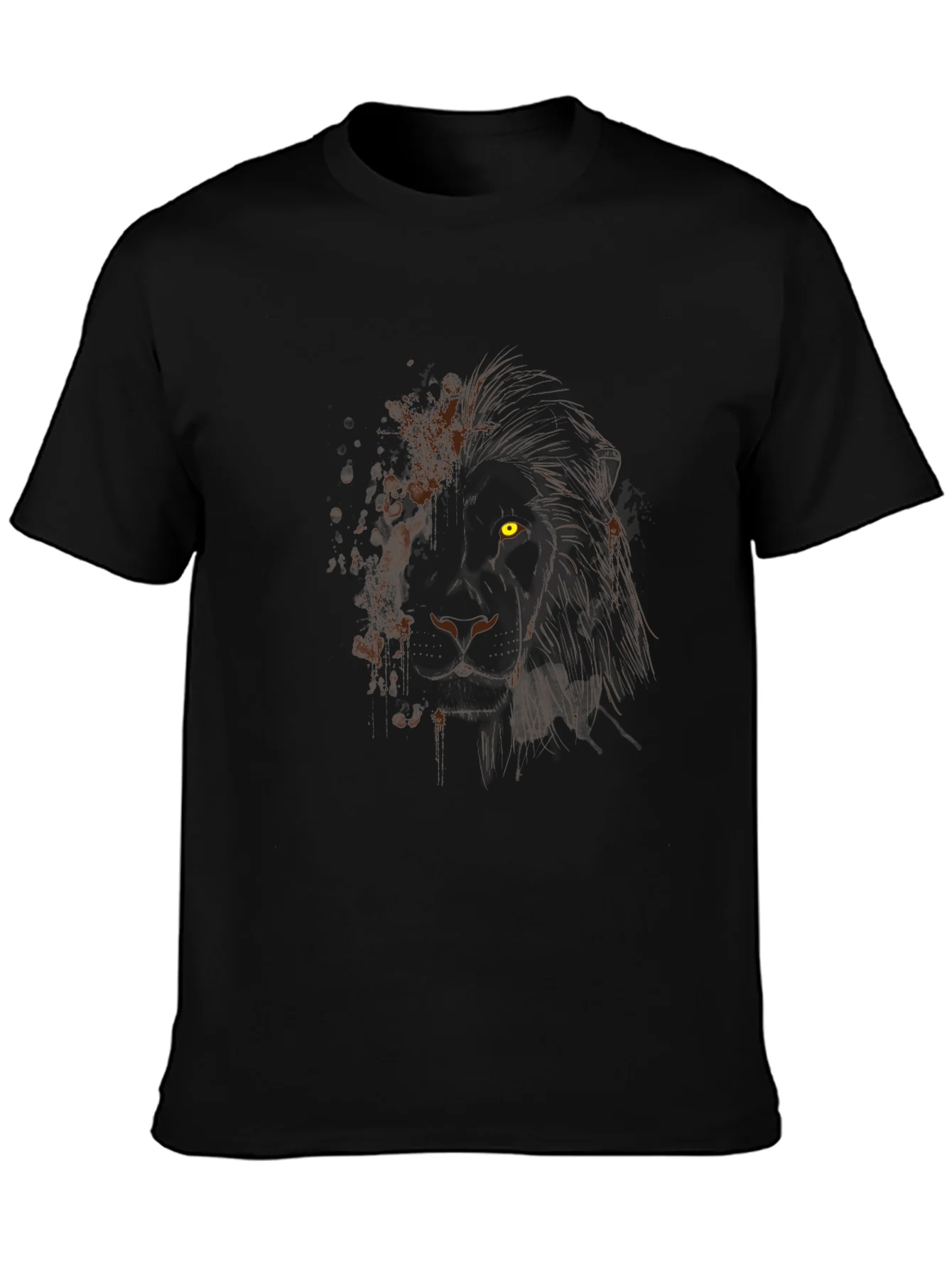 Lion Graphic Black T-Shirt - Mens Modern Tee