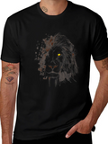 Lion Graphic Black T-Shirt - Mens Modern Tee