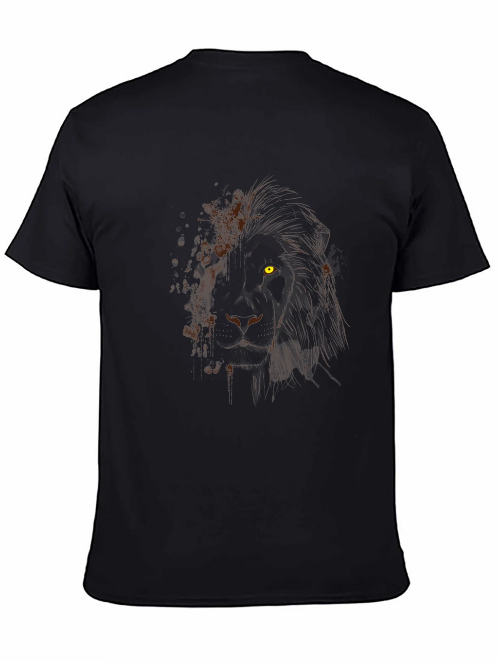 Lion Graphic Black T-Shirt - Mens Modern Tee