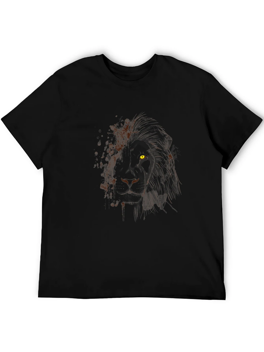 Lion Graphic Black T-Shirt - Mens Modern Tee