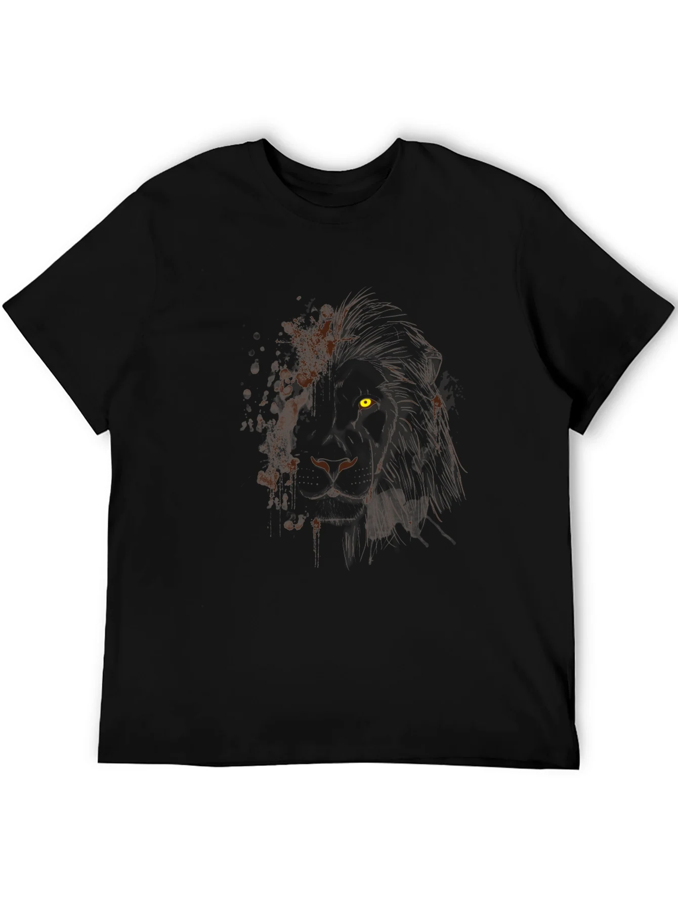 Lion Graphic Black T-Shirt - Mens Modern Tee