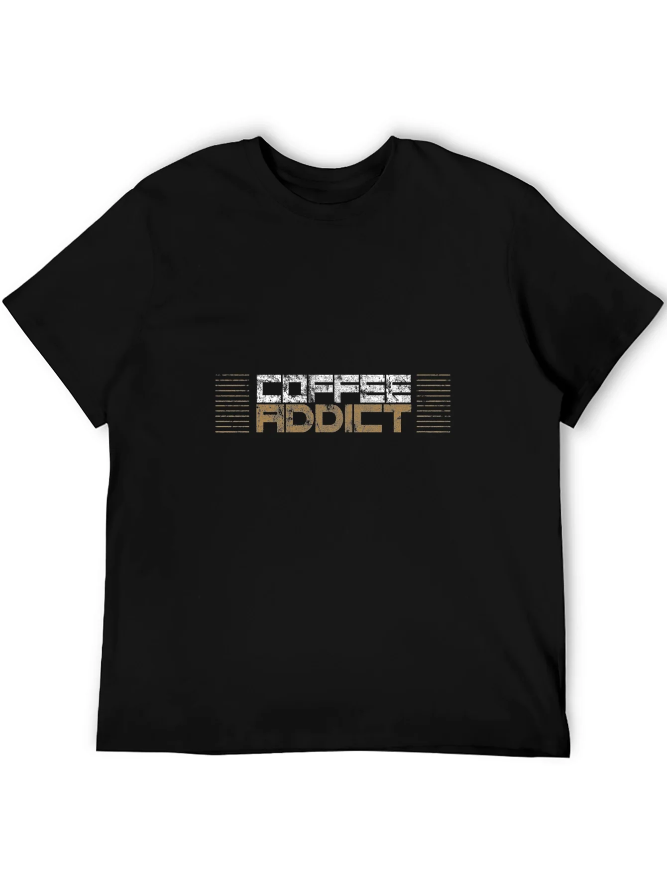 Coffee Addict Graphic Tee - Black Cotton T-Shirt