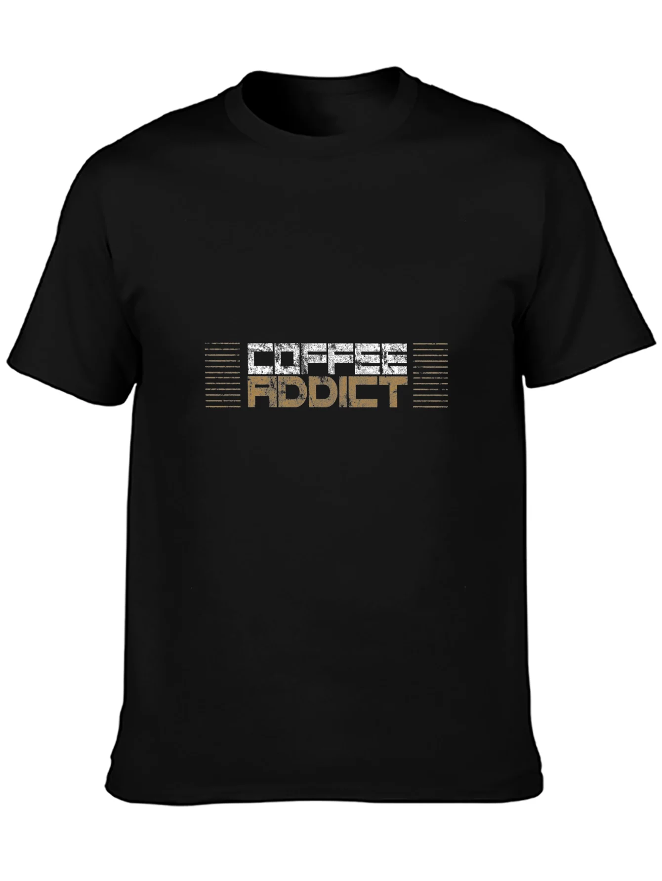 Coffee Addict Graphic Tee - Black Cotton T-Shirt