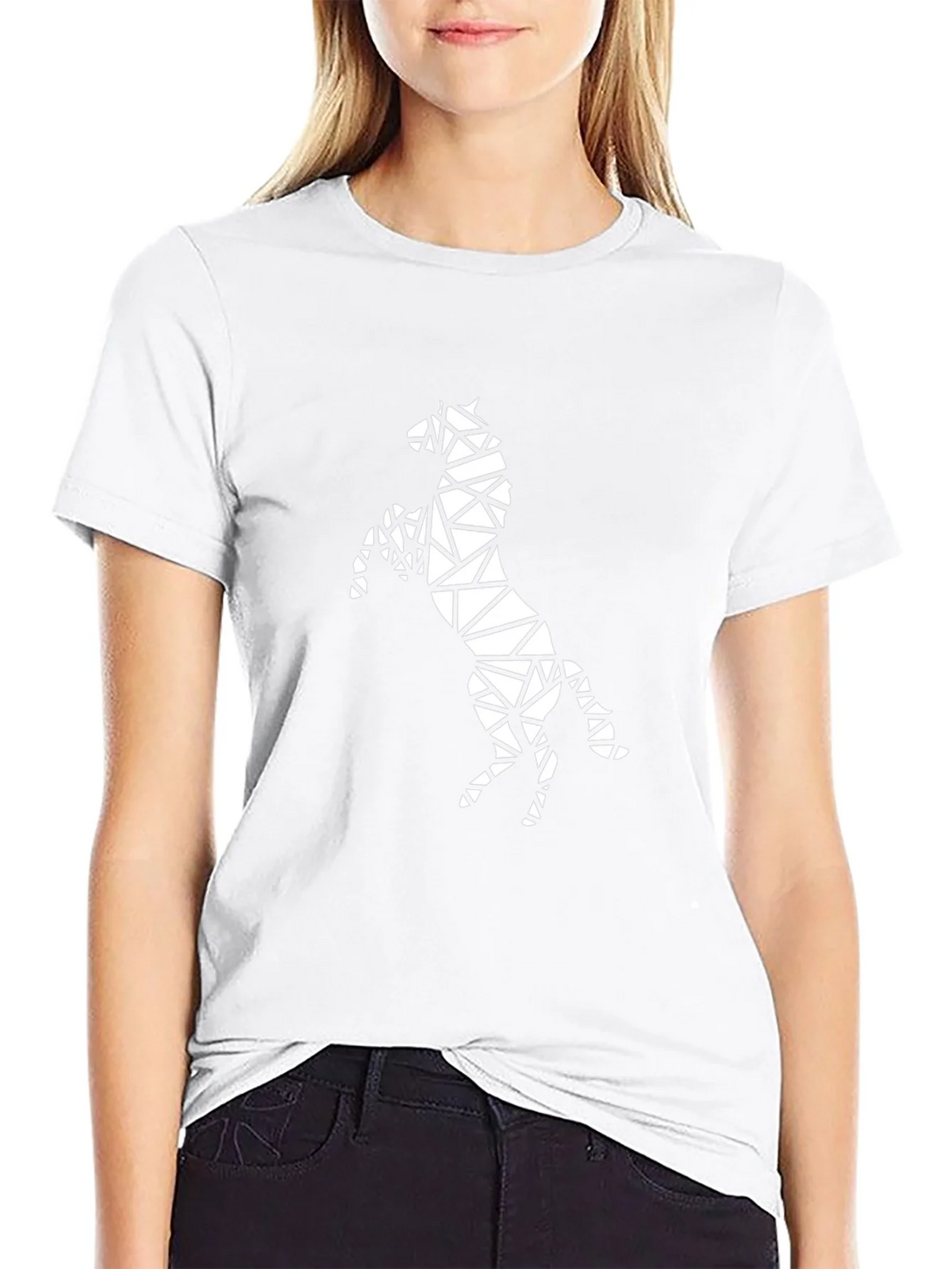 Geometric Horse Graphic Black T-Shirt