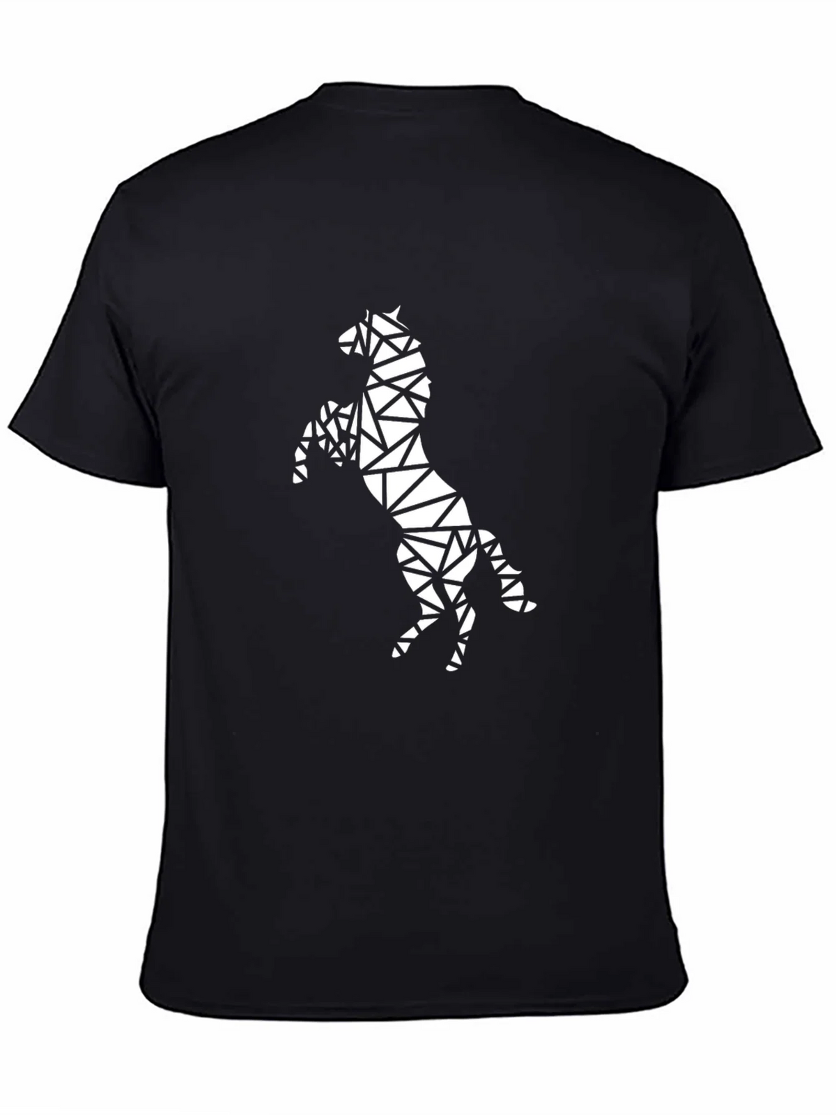 Geometric Horse Graphic Black T-Shirt