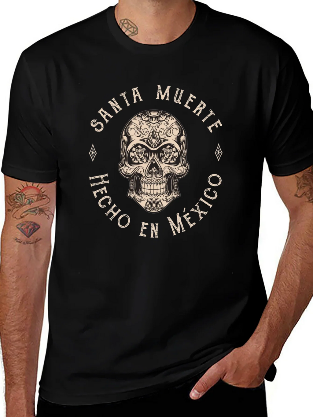 Santa Muerte Skull T-Shirt - Hecho en Mexico