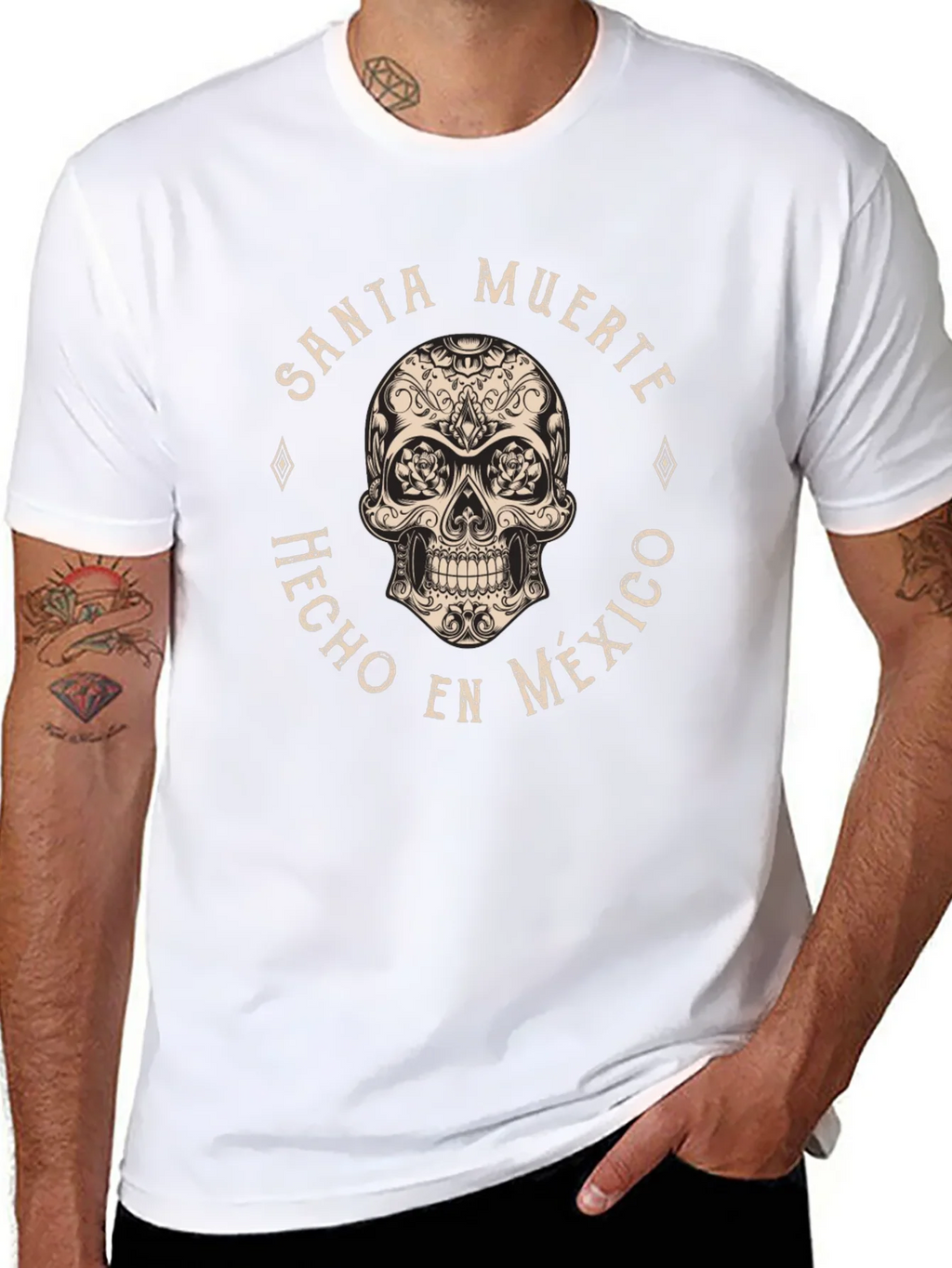 Santa Muerte Skull T-Shirt - Hecho en Mexico