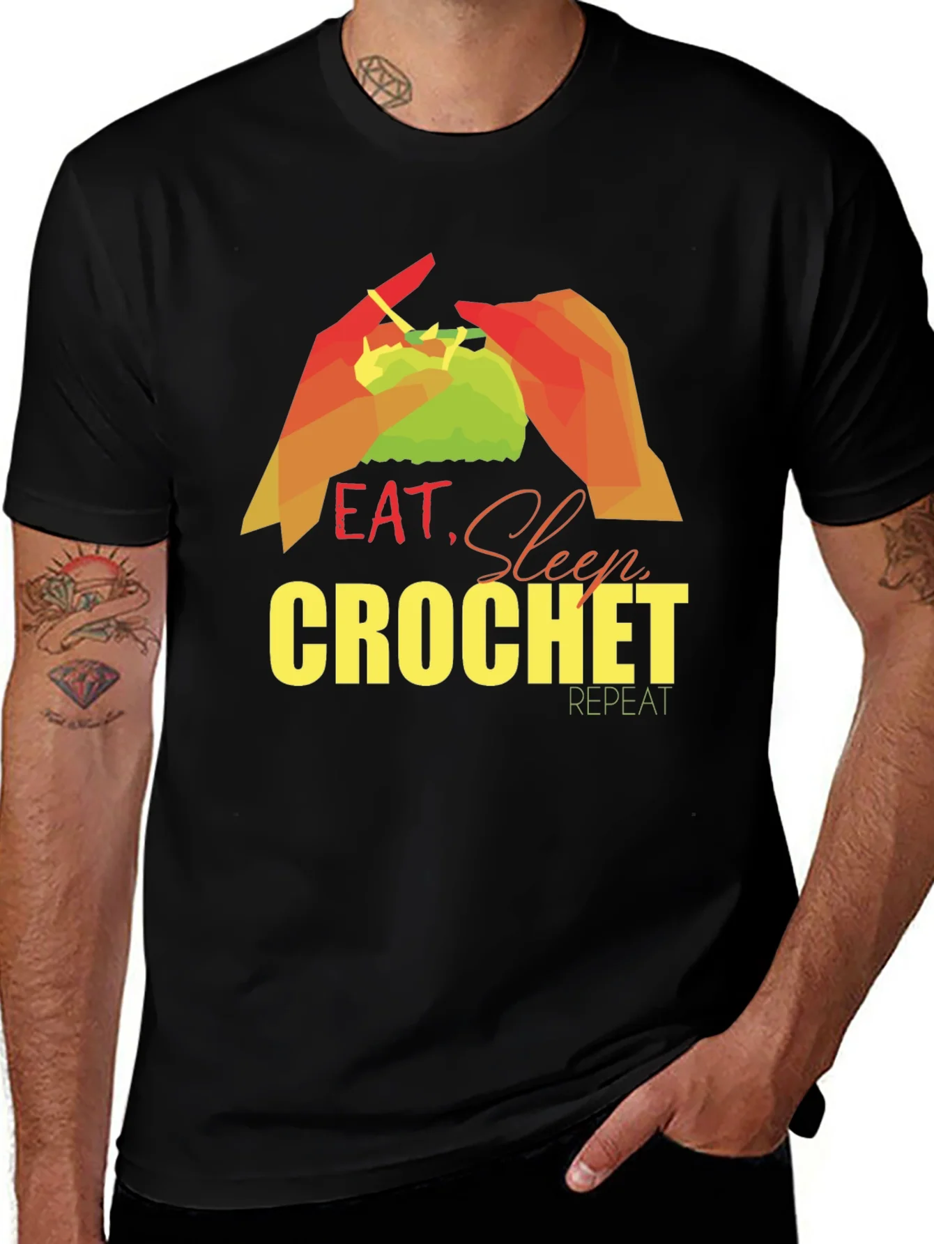 Eat Sleep Crochet Repeat T-Shirt
