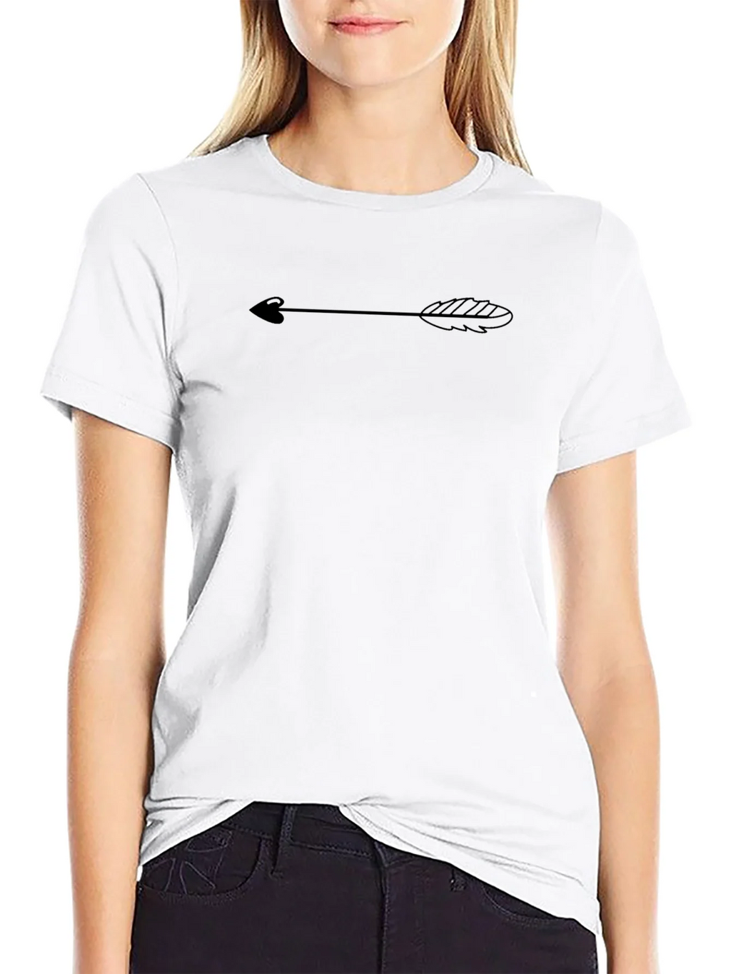 Black Tee with Arrow Design