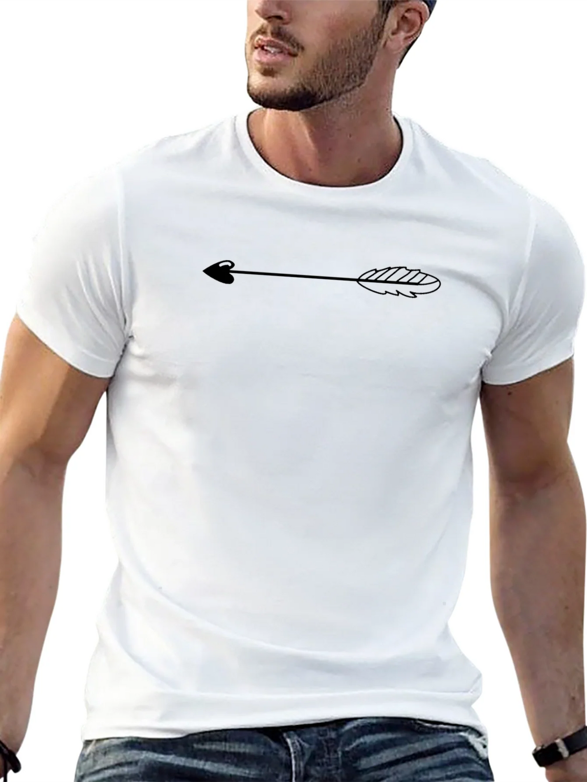 Black Tee with Arrow Design