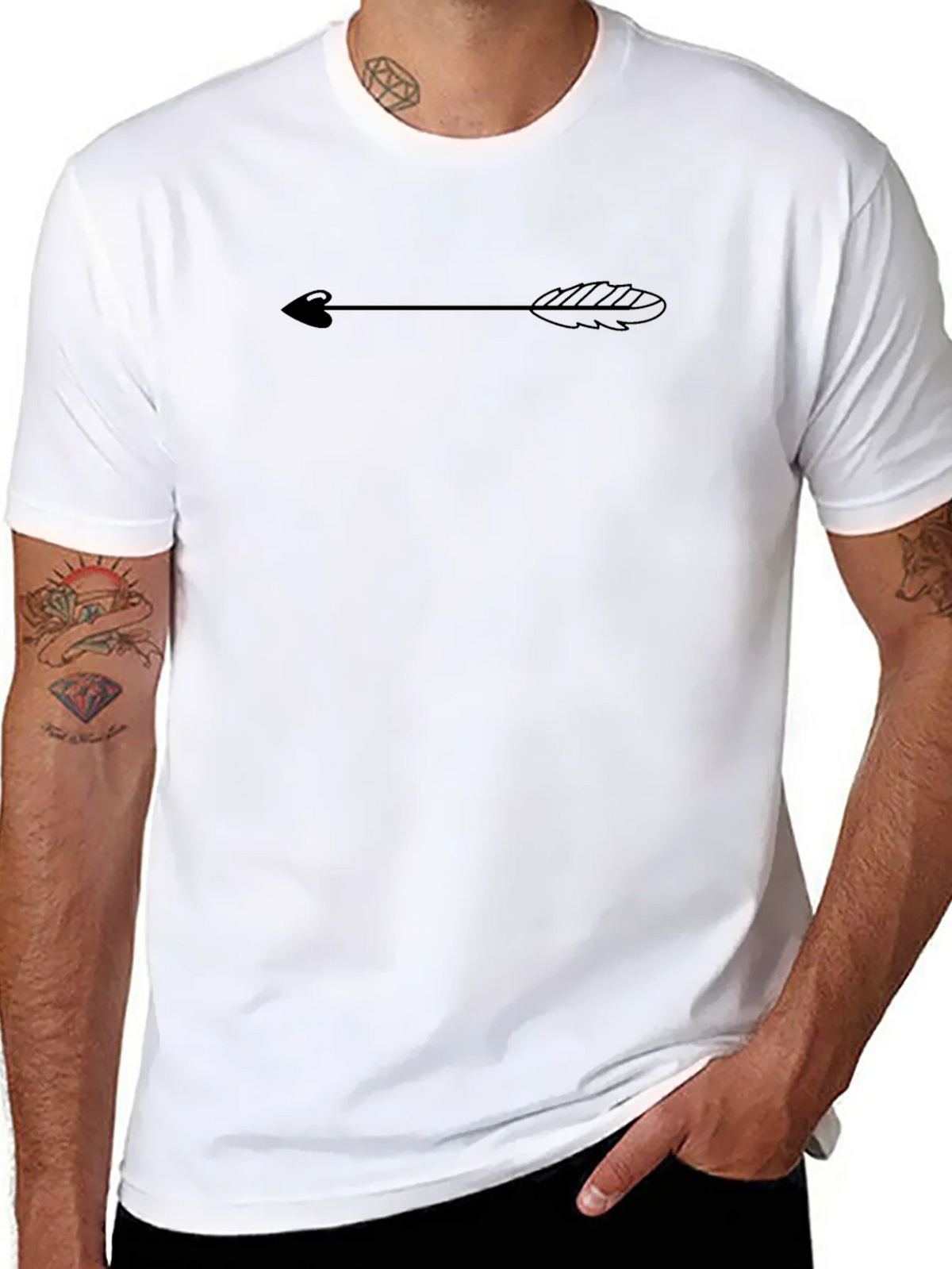 Black Tee with Arrow Design