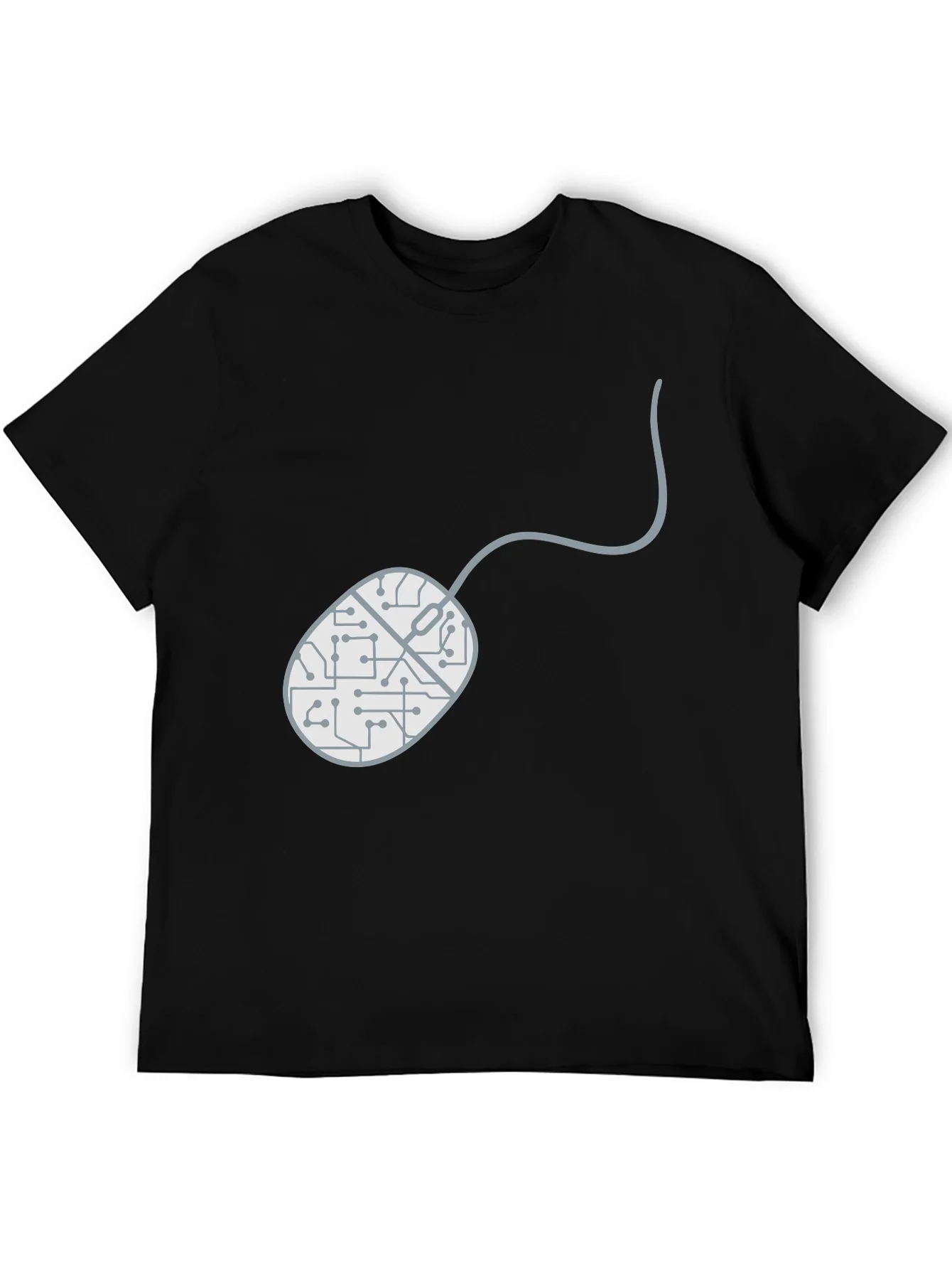 Circuit Mouse Graphic Tee - Black Cotton T-Shirt