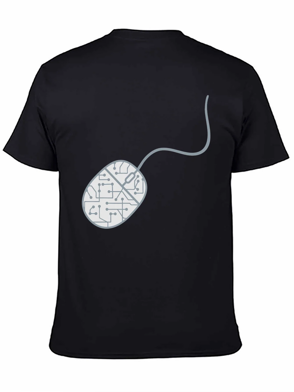 Circuit Mouse Graphic Tee - Black Cotton T-Shirt