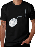Circuit Mouse Graphic Tee - Black Cotton T-Shirt