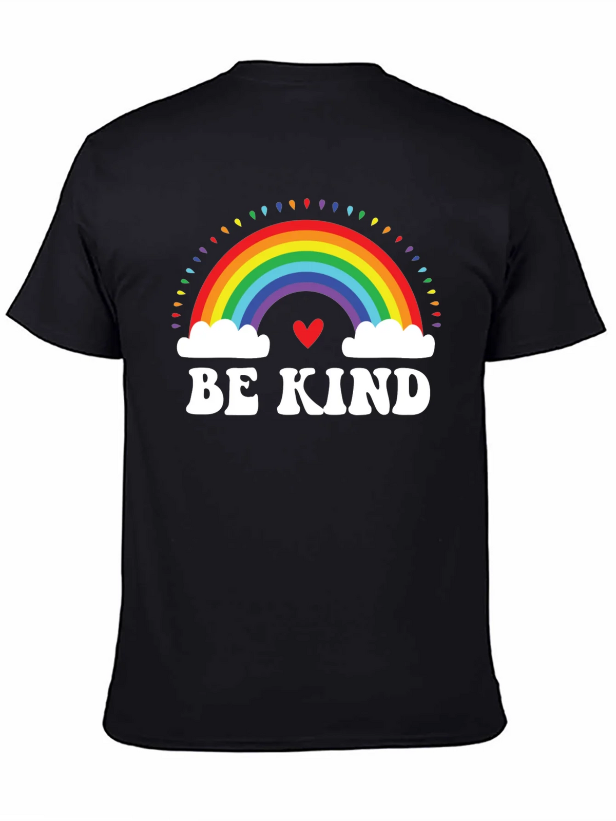 Be Kind Rainbow Heart Graphic Tee