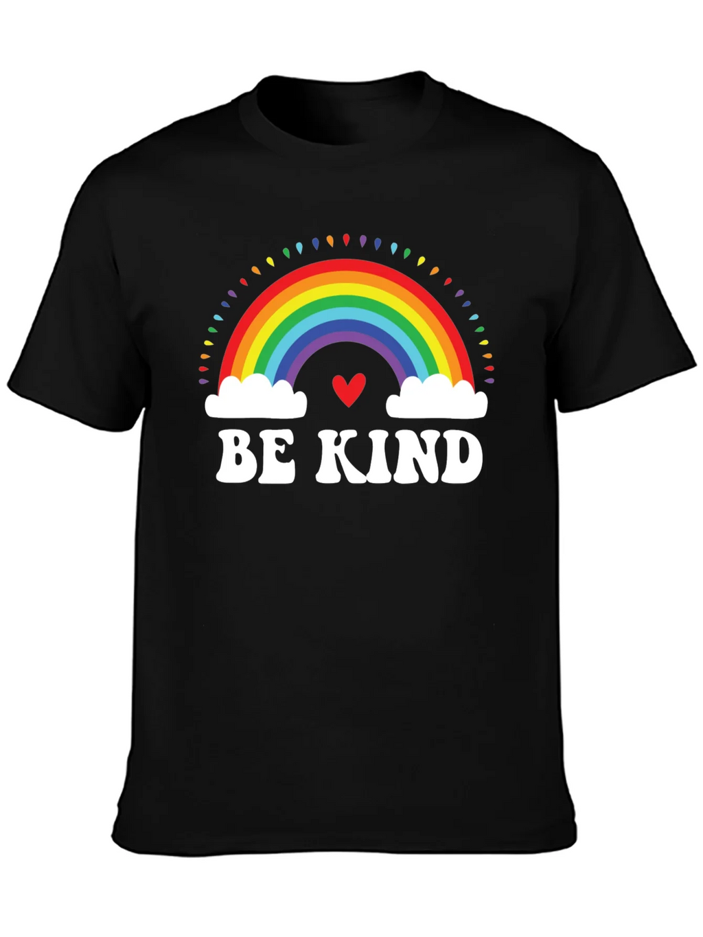 Be Kind Rainbow Heart Graphic Tee