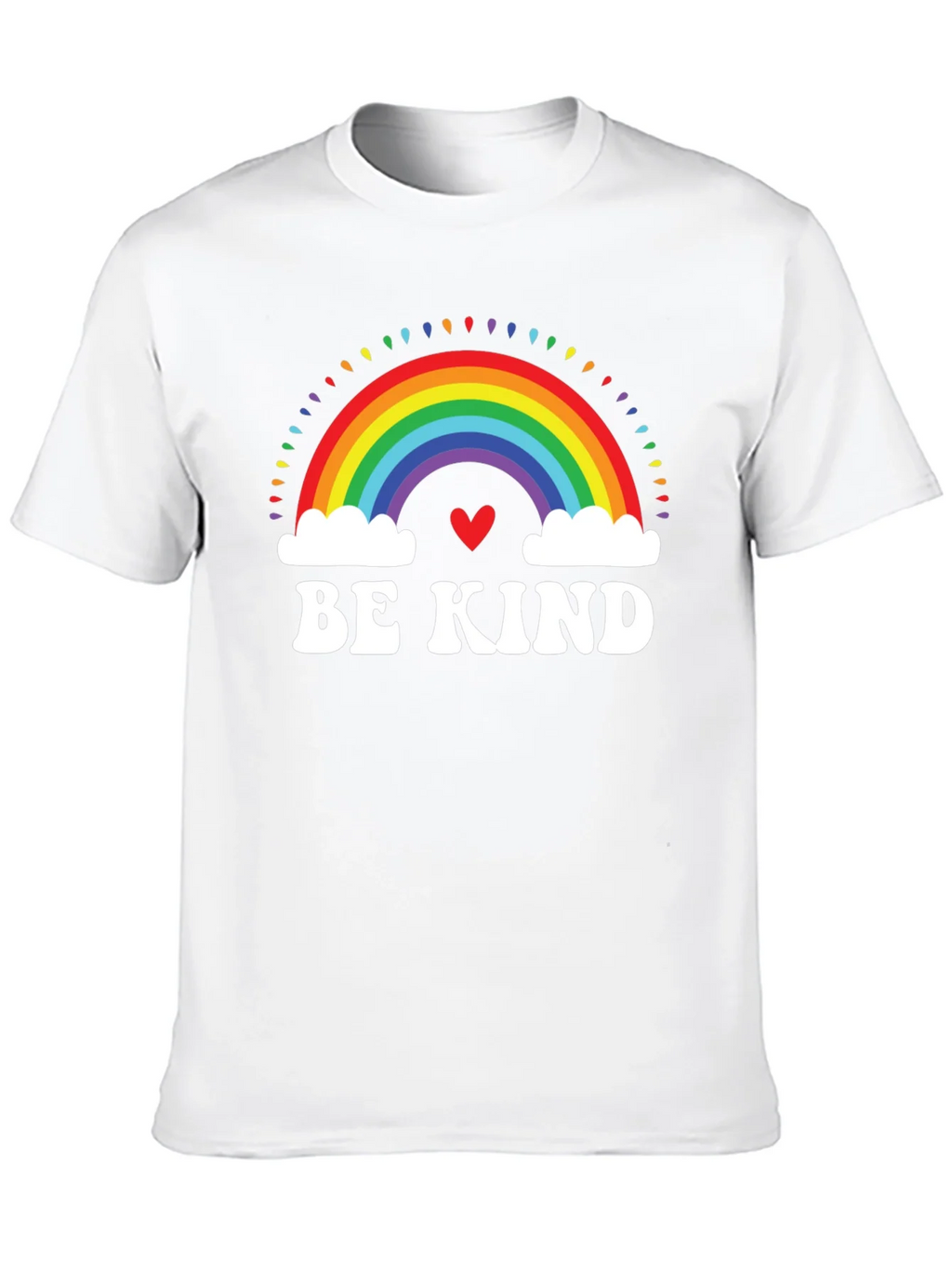 Be Kind Rainbow Heart Graphic Tee