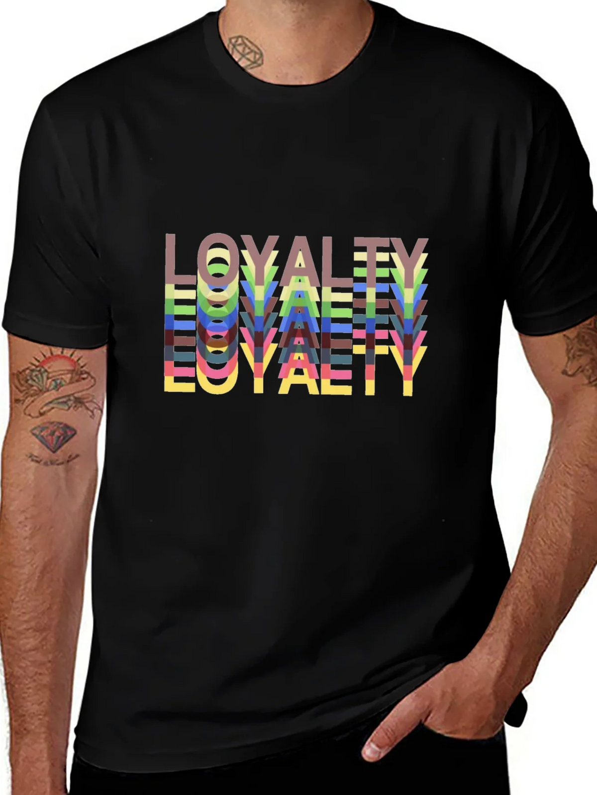 Loyalty Stacked Tee - Bold Graphic Design Comfort Fit