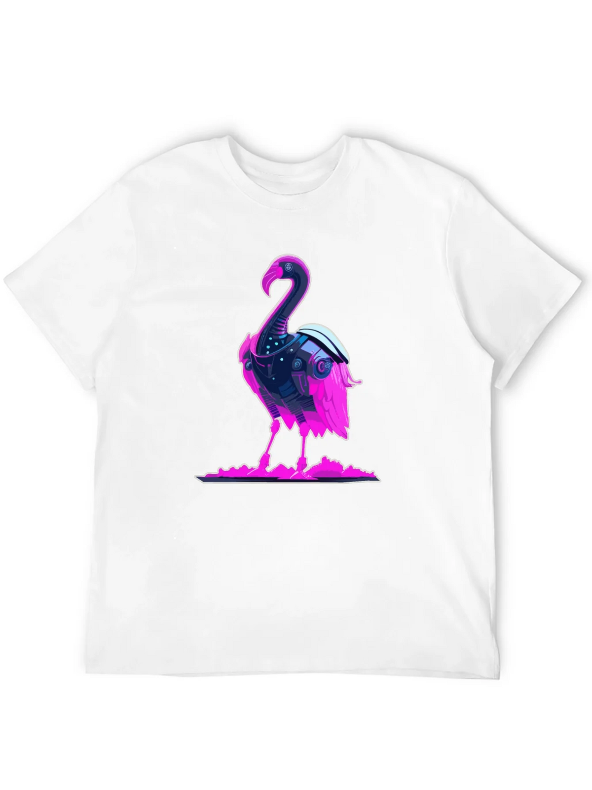 Cyberpunk Flamingo Graphic Tee - Cool Novelty T-Shirt