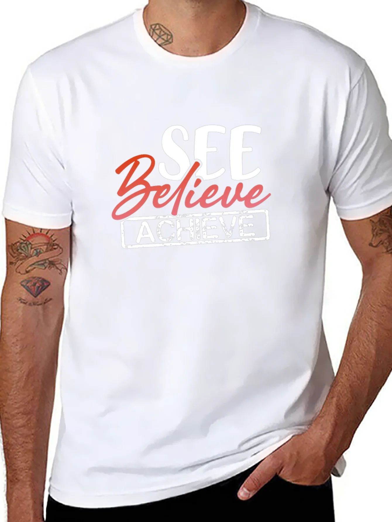 See Believe Achieve Graphic Tee - Motivational T-Shirt