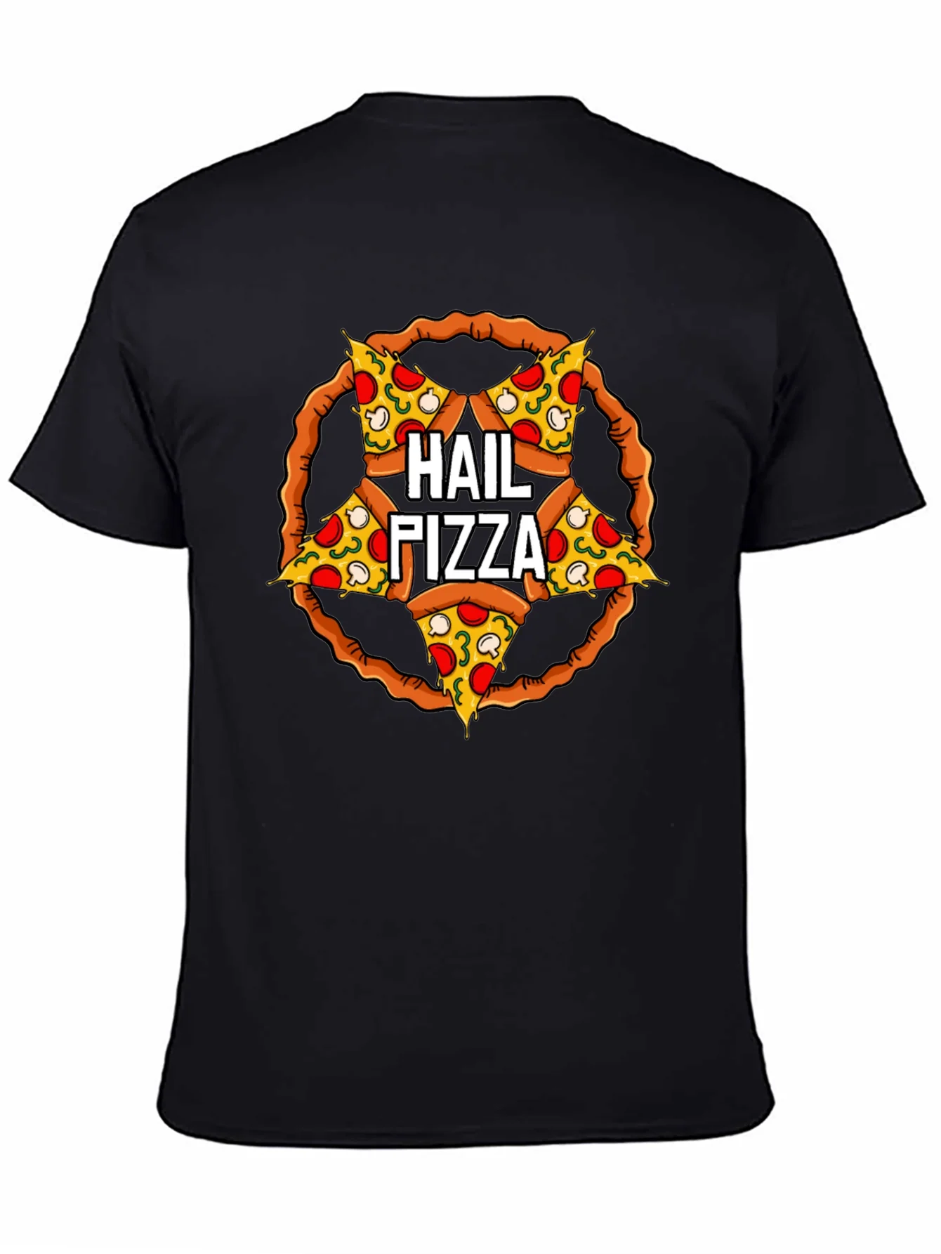 Hail Pizza Pentagram T-Shirt - Funny Graphic Tee