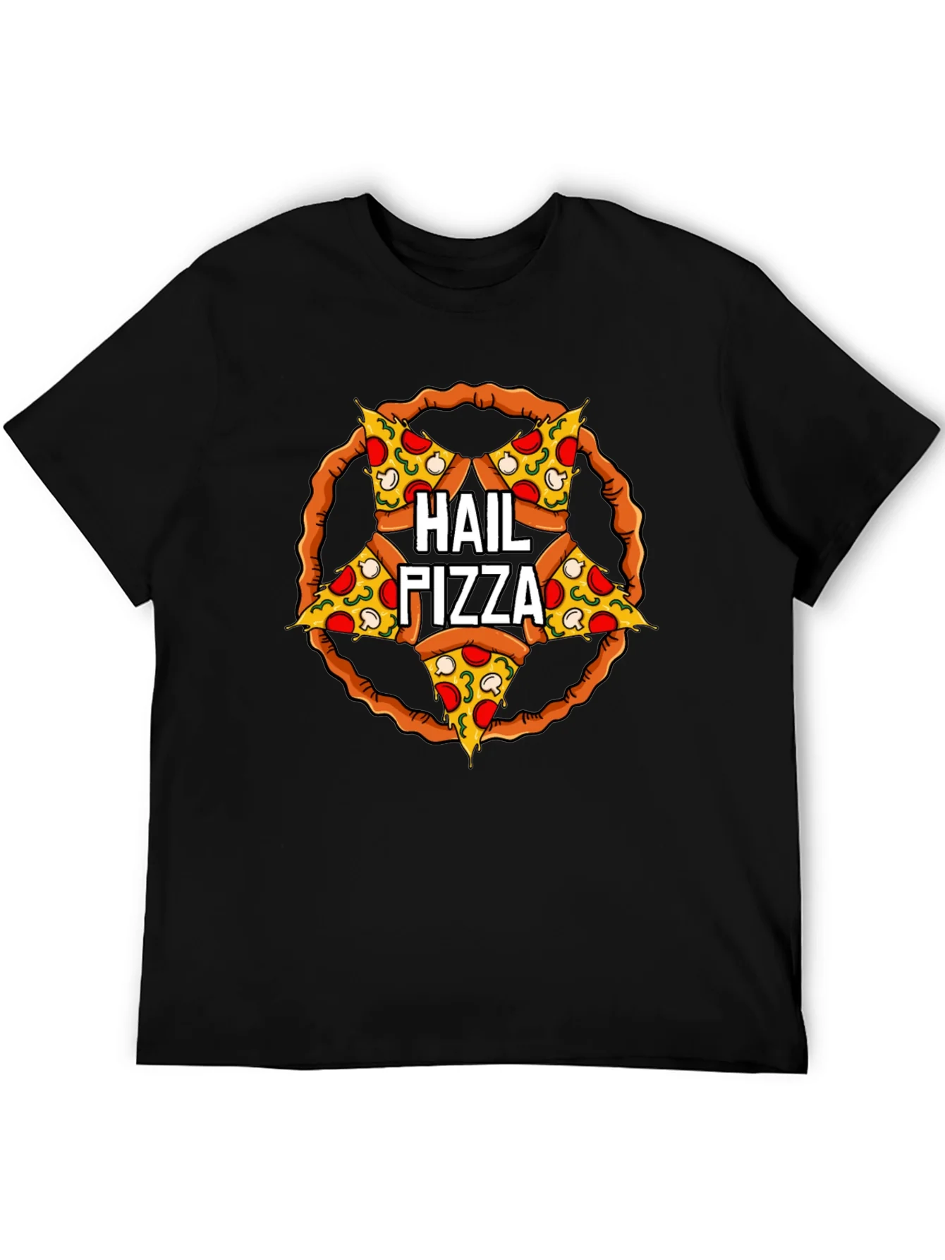 Hail Pizza Pentagram T-Shirt - Funny Graphic Tee