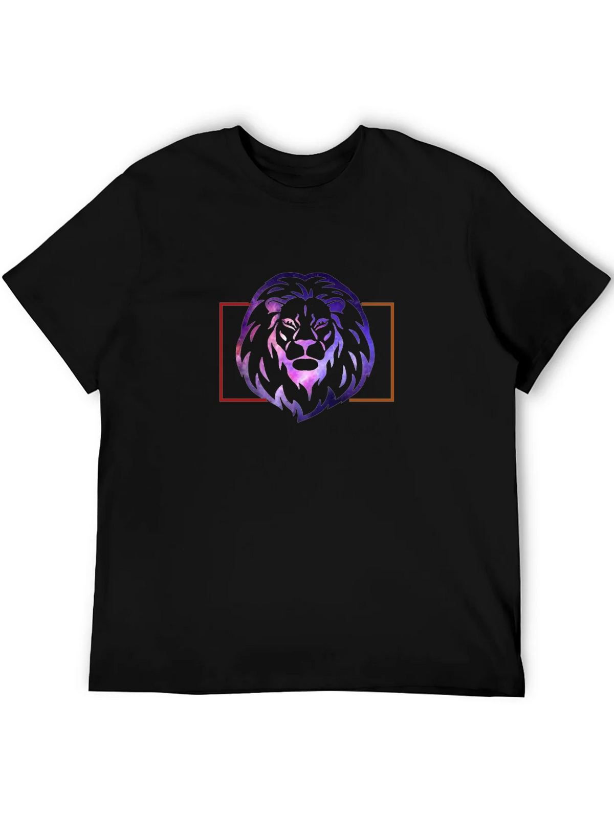 Galaxy Lion Graphic Tee - Stylish Mens Black T-Shirt