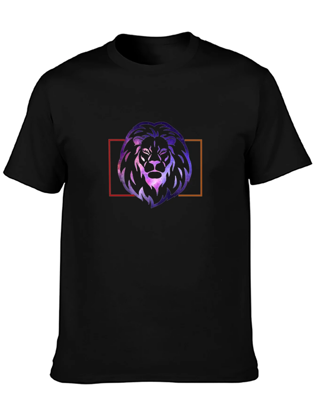 Galaxy Lion Graphic Tee - Stylish Mens Black T-Shirt
