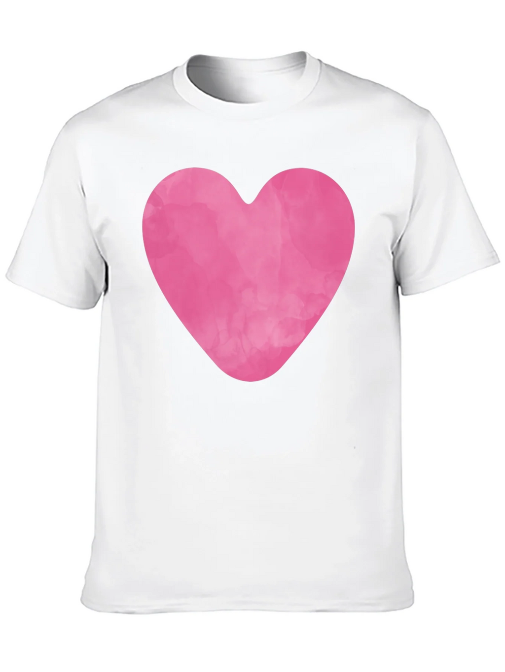 Pink Heart Graphic Black Tee