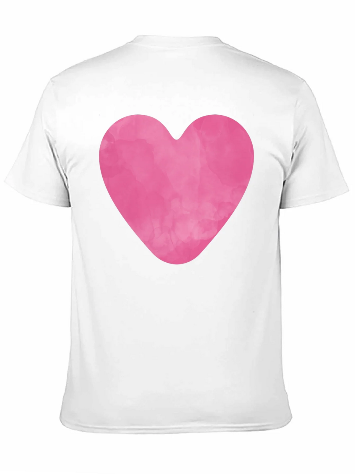 Pink Heart Graphic Black Tee