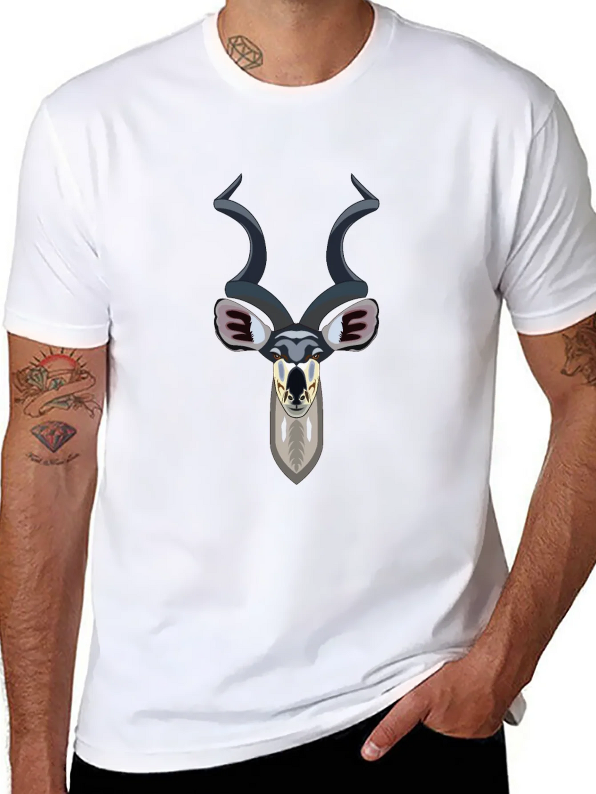 Kudu Head Graphic Tee - Black