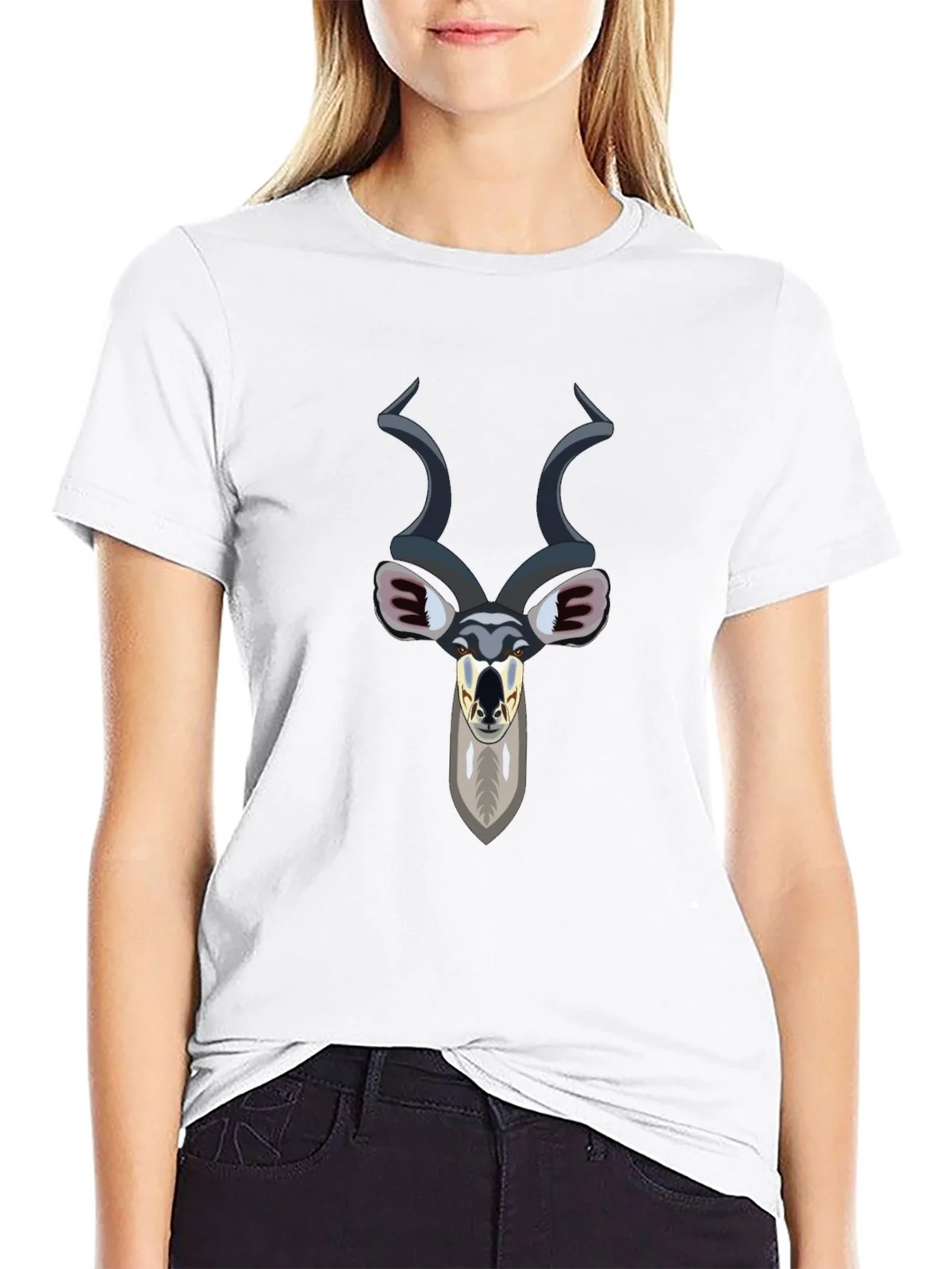Kudu Head Graphic Tee - Black