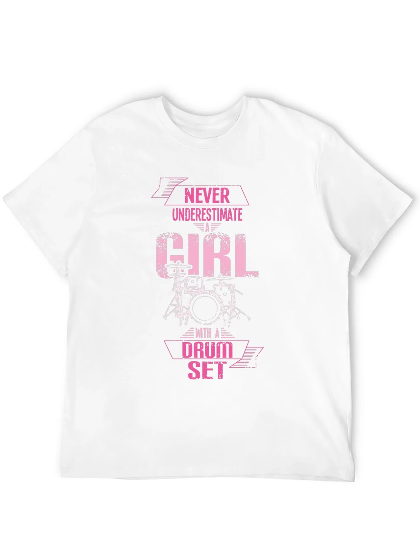 Never Underestimate a Girl Drum Set T-Shirt