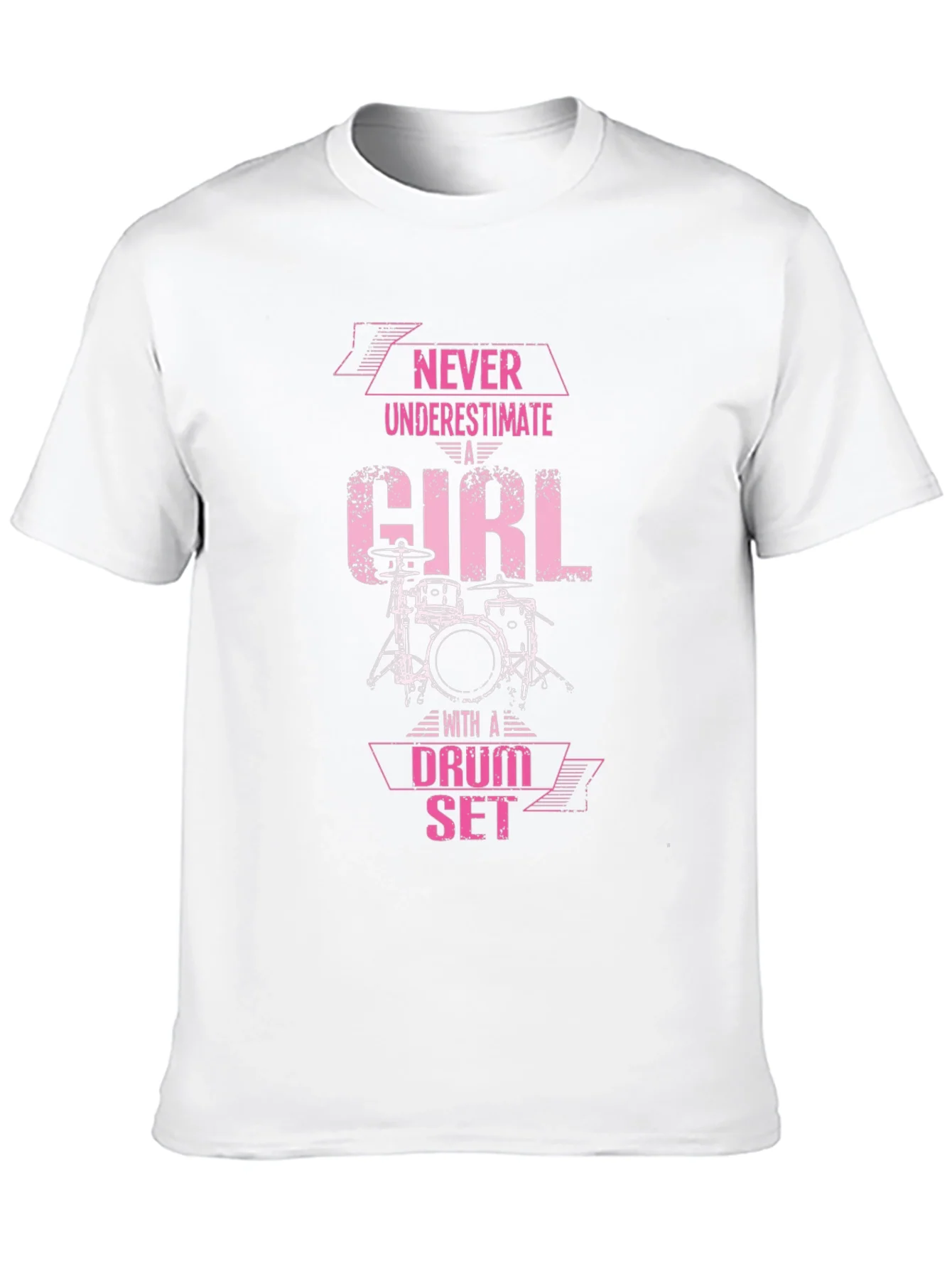 Never Underestimate a Girl Drum Set T-Shirt