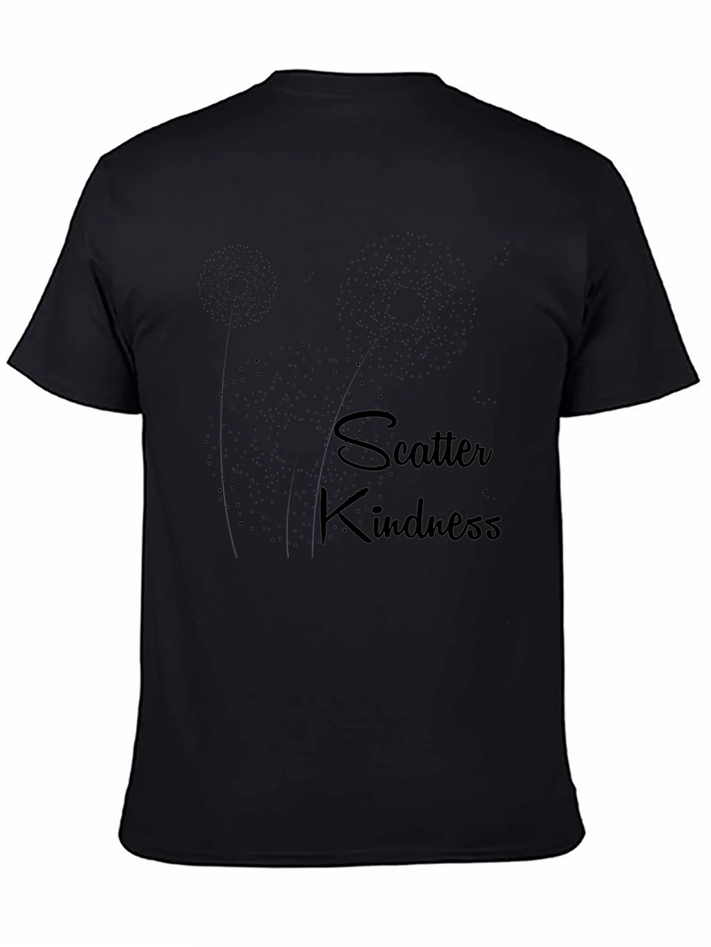 Scatter Kindness Black Graphic Tee for Men