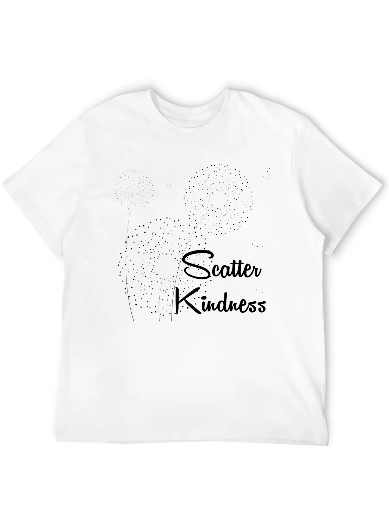 Scatter Kindness Black Graphic Tee for Men