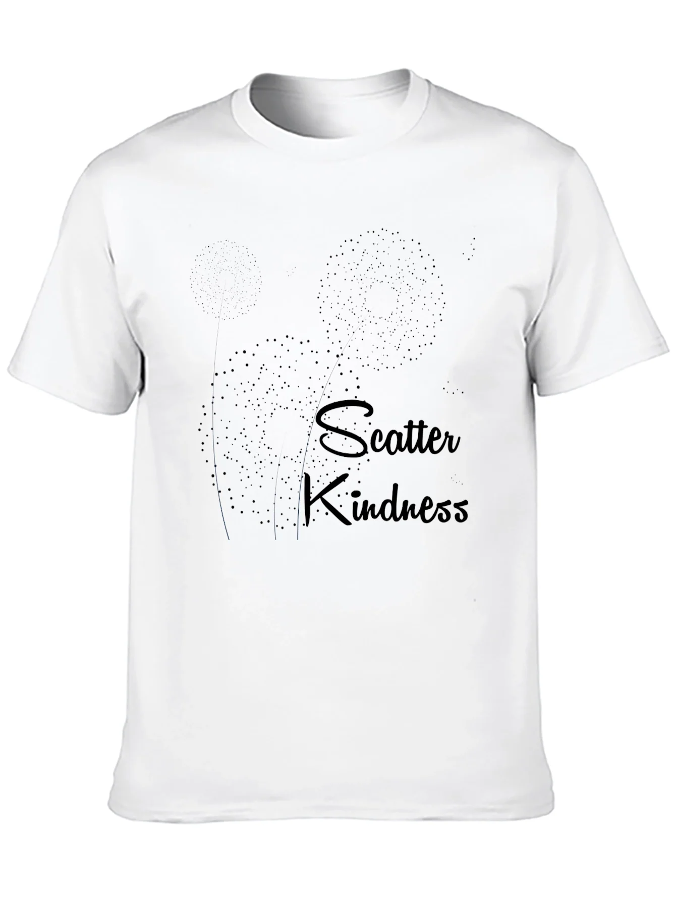 Scatter Kindness Black Graphic Tee for Men