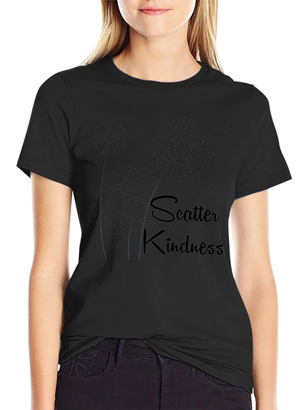 Scatter Kindness Black Graphic Tee for Men