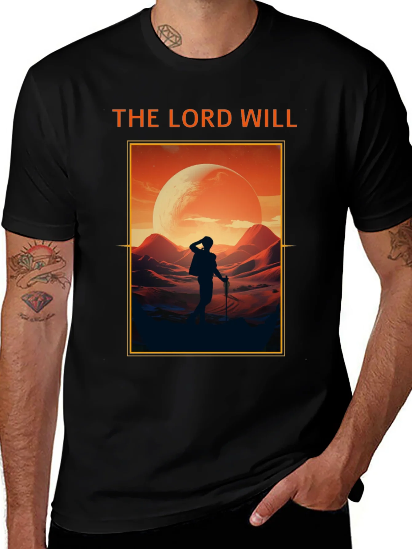 The Lord Will Graphic T-Shirt - Black Crew Neck
