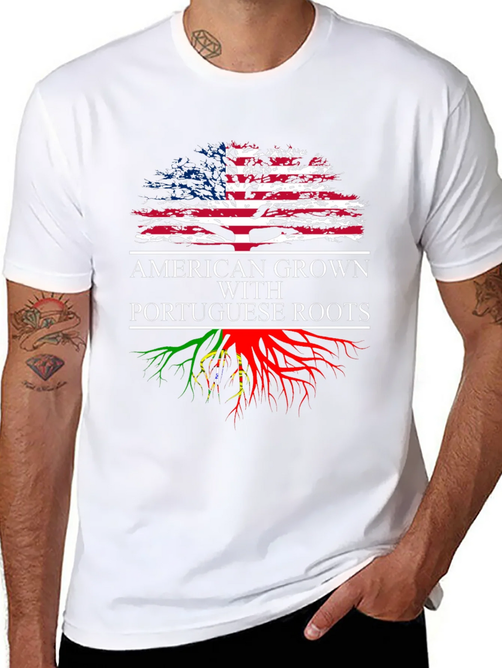American Grown with Portuguese Roots Graphic T-Shirt