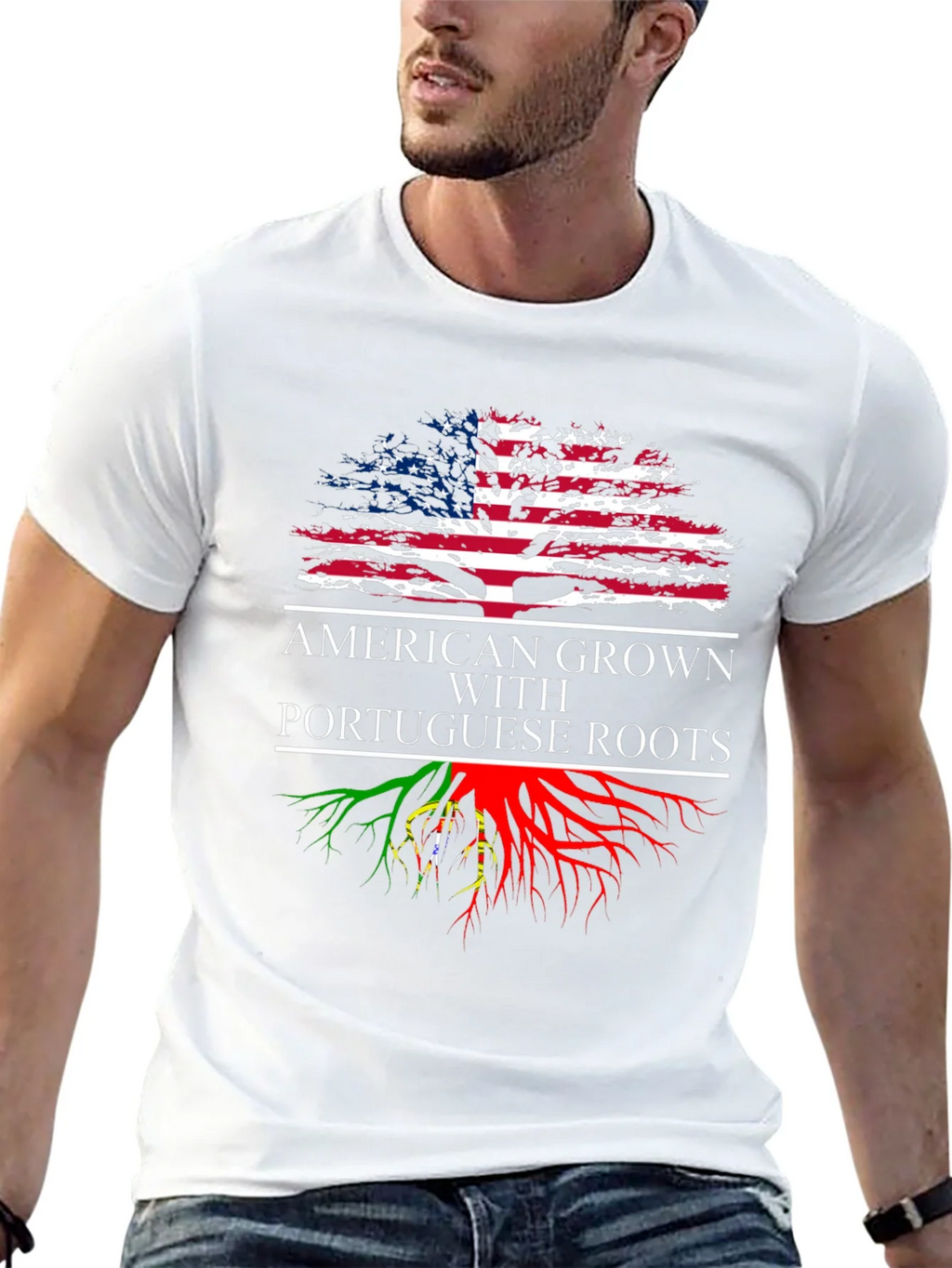 American Grown with Portuguese Roots Graphic T-Shirt