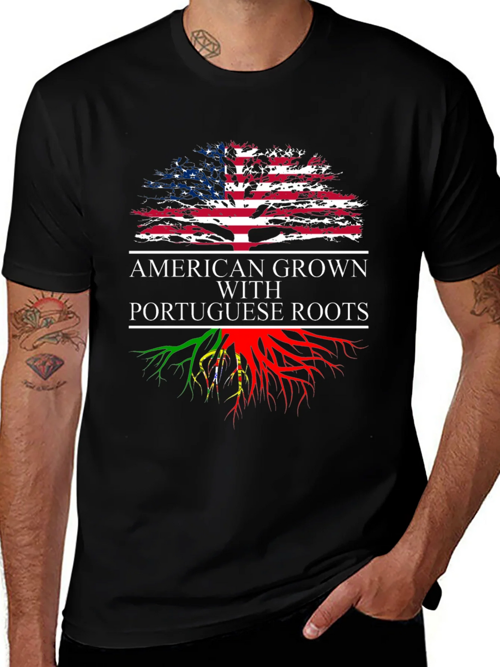 American Grown with Portuguese Roots Graphic T-Shirt