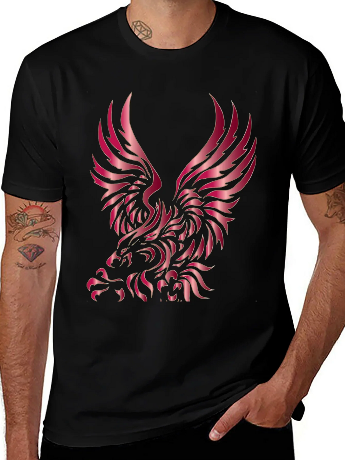 Bold Eagle Graphic Black T-Shirt