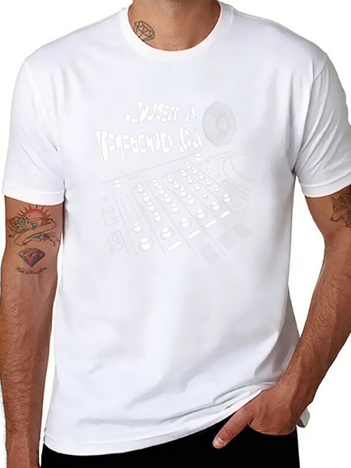 Just a Proud DJ Black Graphic T-Shirt