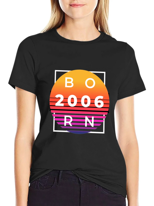 Born in 2006 Retro Sunset T-Shirt