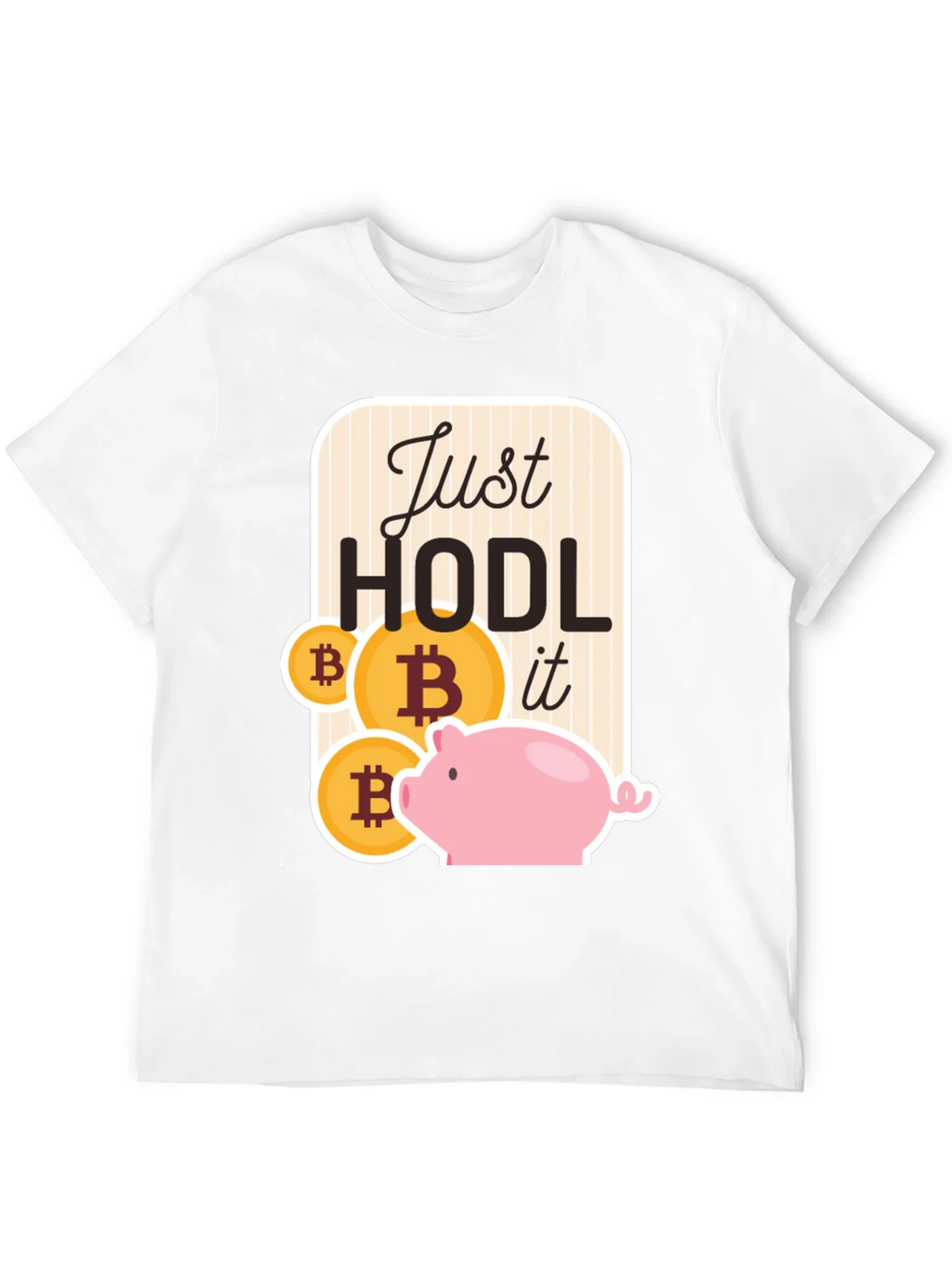 Just Hodl It Bitcoin Piggy Bank Black T-Shirt