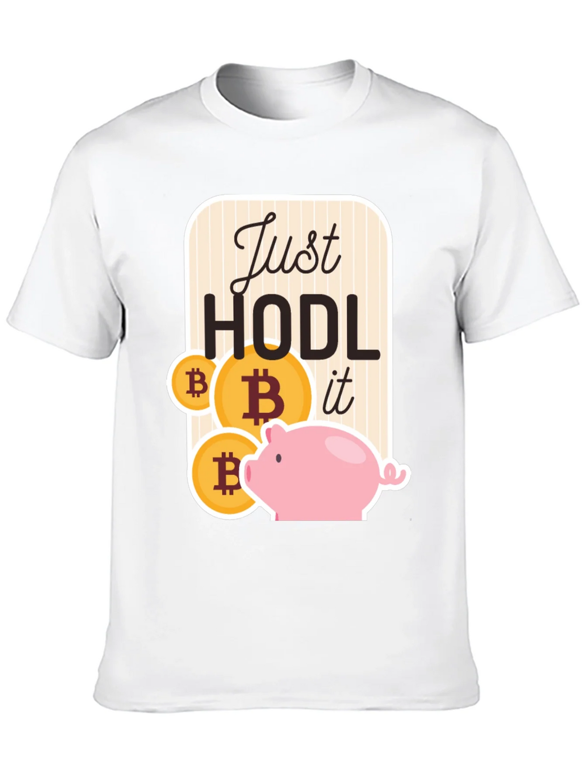 Just Hodl It Bitcoin Piggy Bank Black T-Shirt