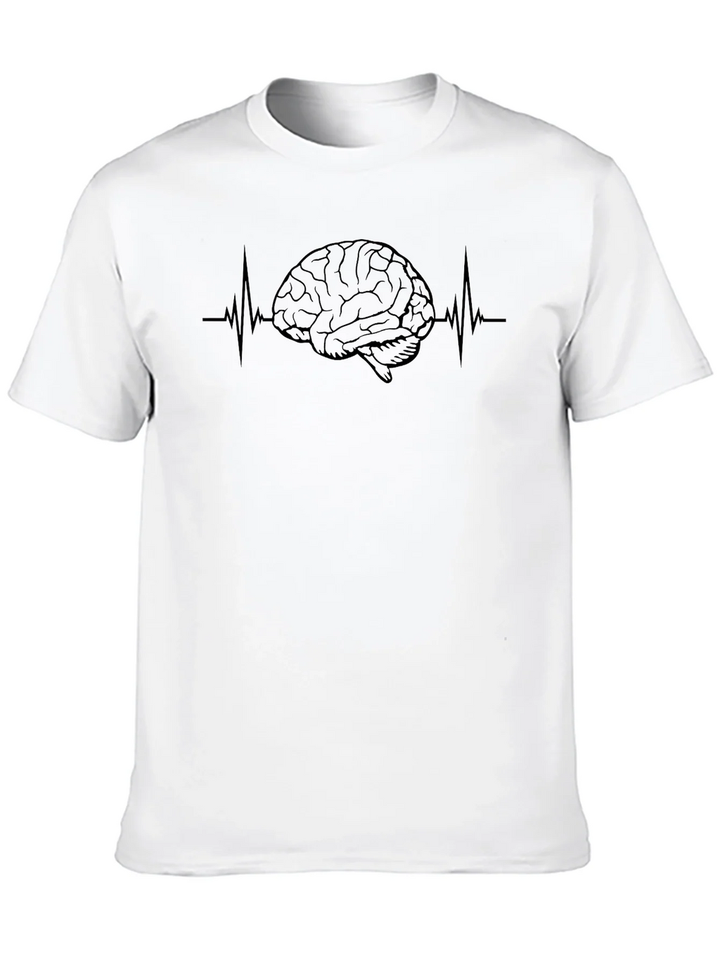 Brain Heartbeat Graphic Tee - Black