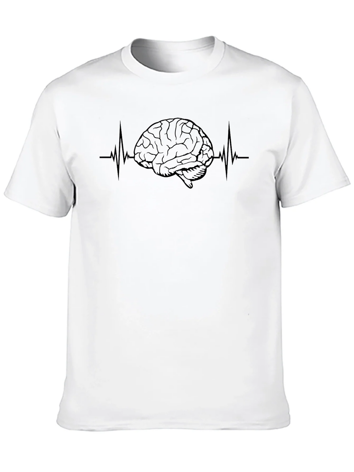 Brain Heartbeat Graphic Tee - Black